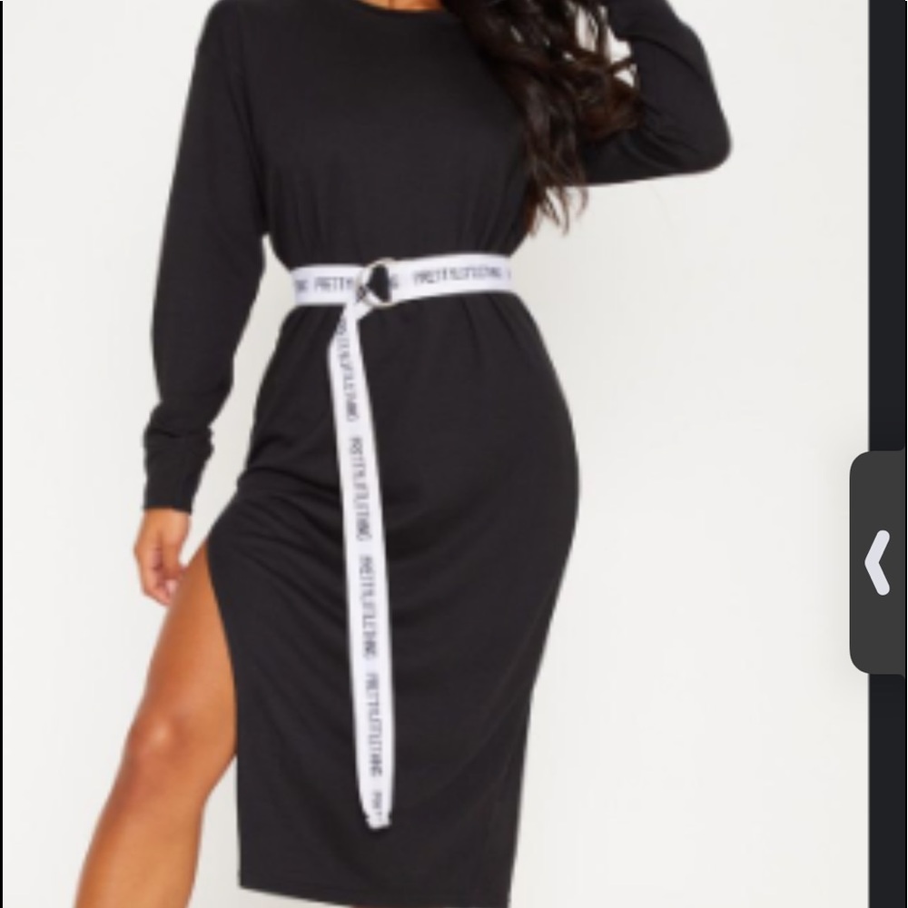 black side split sweater dress NO BELT
